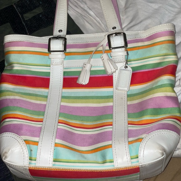 Striped coach purse - Picture 2 of 7